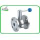 High Performance Hygienic Butterfly Valves , Flanged Butterfly Valve Pull Rod Handle