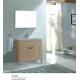 Wood Grain Color Floor Mounted Bathroom Cabinets PVC Material with Glass Basin