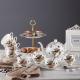 13pcs Bird Decal 6 Cups Victorian Afternoon Teapot And Teacup Set