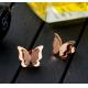New Designs Gold Earring Stainless Steel Earring  Frosted Gold Stud Butterfly shape