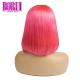 Brazilian Colored Bob Wig , Rose Red Wig13*4 Virgin Hair Full Cuticle Aligned