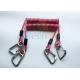 High Strength Strong Coil Tool Lanyard Transparent Red PU Material Cover