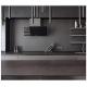 Young Man Style Black Color Kitchen Cabinets Built In Handle Quartz Stone Countertop
