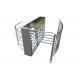 Dual Bearing SS304 Acrylic Half Height Turnstile 450mm Arm Stainless Steel