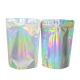 Resealable Holographic Stand Up Pouch Mylar Packaging Bags Eco Friendly
