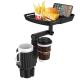 Double Car Cup Holder With Tray 360 Degree Rotation Easy Install