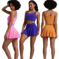 Long Sleeve Yoga Workout Set Polyester Woven Seamless Gym Sets