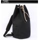 Black Drawstring Sports Backpack , Large Capacity Cinch String Backpack