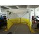 Outdoor Festival Fishing Tent PU Coated 200D Polyester Oxford Fiberglass Pole White And Yellow Pop Up Camping Canopy