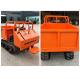 1 Ton Mini Rubber Self Loading Tracked Dumper Crawler Transporter Orange Color