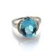 Women Jewelry 925 Silver  10mmx12mm Blue Topaz Cubic Zircon  Gemstone Ring(R238)