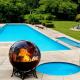 Outdoor Fire Pit Sphere Steel Fire Pit 6mm Thickness Customized