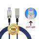 LED Iphone Charging Cord Adapter Usb Ipad Rapid Charging Blue Color 8 Pin