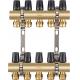 6103 Polished Brass Water Distribution Manifolds available from 2 to 12 Branches with IN/OUT Flowrate regulating handles