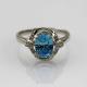 Fashion Jewelry 925  Silver  7x9mm Oval Blue Topaz Ring with Cubic Zircon(R106)