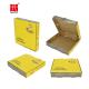 Yellow B Flute Cardboard Box , Bakery Plain Pizza Boxes 12 Inch
