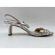 ODM OEM Women'S Silver Leather Sandals , Comfortable Low Heel Shoes With One Strap