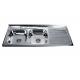 NOrth American HOt Sale WY-12050 double bowl with drain board stainless steel sink