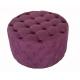wholesale home furniture round household tufted linen fabric ottoman pouf