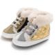 New fashion PU Leather sports Gold 0-2 years  boy Outdoor walking baby boots booties