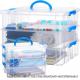 3-Tier Plastic Storage Containers With Lids, Handled Art Supply Craft Organizer Storage Box For Organizing Craft