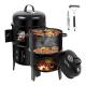 Outdoor Backyard Party Vertical Charcoal Smoker with High Pressure Protection Device