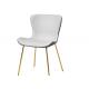 Gray Leather Padded Dining Chairs Without Armrest