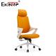 OEM Orange Leather Office Chair With Metal Legs Silent Wheels