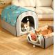 Foldable 2 In 1 Washable Cozy Pet Cave Bed With Removable Cushion