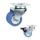 2 Twin Wheel PVC Blue Color Light Duty Swivel Casters For Home Appliances