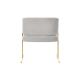 Home furniture metal tube brass golden base with grey velvet fabric Copenhagen Dining Chair