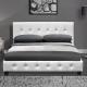 Cristal Button Upholstered Leather Bed