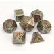 Hand Carved Metal Polyhedral Dice 7 Piece Set For Tabletop RPG