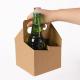 4 Pack 6 Pack Foldable  Kraft Paper Packaging Box For Coffe Beer Hot Drink Bottle
