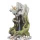 Old Wooden Stake Decorative Outdoor Tiered Water Fountains In Cement Material