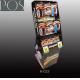 PDQ pop display stand with hooks for hang stools cardboard display rack stand