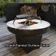 BBQ Fire Bowl Corten Steel With Grill Ring Outdoor Camping