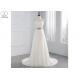 Off White Strapless Chiffon Bridal Gowns Pleating Beaded Belt Back Bandage