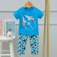 Children Soft Cotton Pj Set Cartoon Rocket Shorts Set Nightwear