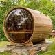 Panoramic Window Outdoor Steam Wooden Barrel Sauna With Electric Stove