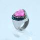 Fashion 316L Stainless Steel Casting Clay CZ Stones Ring LRX394