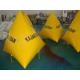 Triangular Shape Yellow Inflatable Swim Buoys With Logo For Water Games