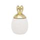 Latest Easter Rabbit Cookie Sugar Coffee Ceramic Storage Canister With 3D Golden Electroplated Lid