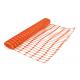 Orange warning barrier fence with oval mesh opening.lastic mesh  38 × 38mm