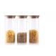 Bamboo Lid Glass Kitchenware Borosilicate Air Tight Food Glass Storage Containers Jars