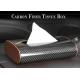Luxury Home Anti Scratch Glossy Carbon Fiber Tissue Box