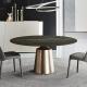 Brushed Champagne Base Stainless Steel Marble Dining Table Home Furniture