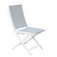 European White Foldable Beach Lounge Chair PVC Mesh Back Aluminum Frame