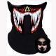 Voice Light Up Led Mask Red Face Facial Spooky For DJ Halloween Party