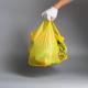 Recyclable Side Gusset Bag for Yellow Plastic Face Retail Grocery Store Carry Out